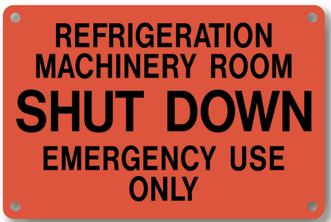 Machinery Room ESTOP Placard, 4"x6"